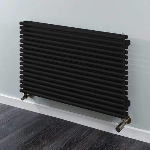 Colour Chaucer Double Horizontal Radiator 538x1520mm (Jet Black).