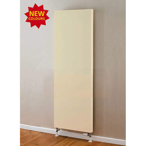 Colour Faraday Vertical Radiator 1600x500mm (P+, Light Ivory, 5684 BTUs).