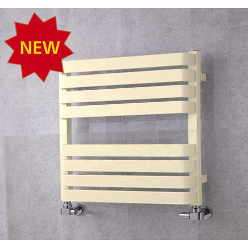 Colour Heated Towel Rail & Wall Brackets 655x500 (Oyster White).