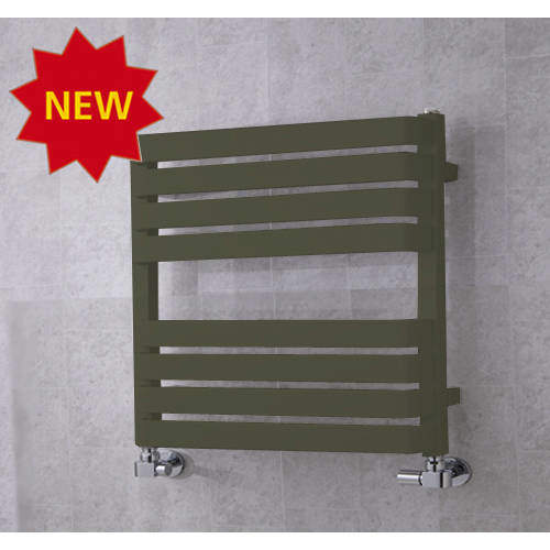 Colour Heated Towel Rail & Wall Brackets 655x500 (Reed Green).