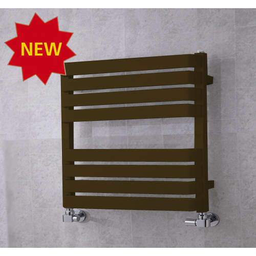 Colour Heated Towel Rail & Wall Brackets 655x500 (Nut Brown).