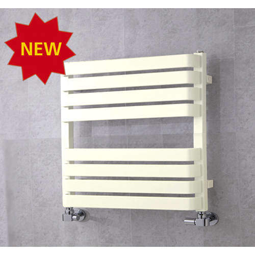 Colour Heated Towel Rail & Wall Brackets 655x500 (Cream).