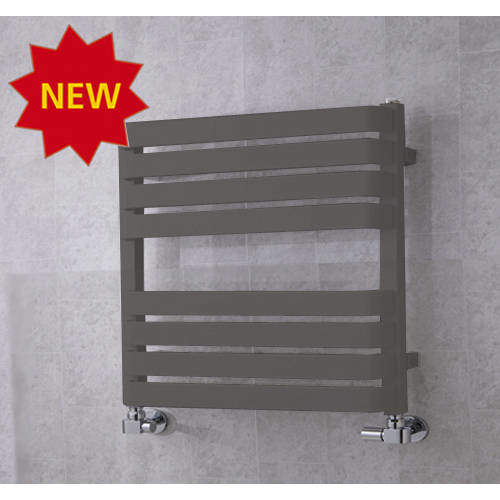 Colour Heated Towel Rail & Wall Brackets 655x500 (Grey Aluminium).