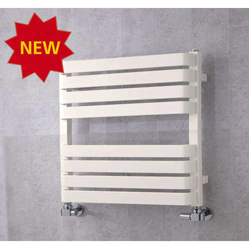 Colour Heated Towel Rail & Wall Brackets 655x500 (Pure White).