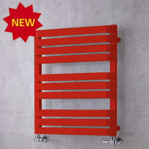 Colour Heated Towel Rail & Wall Brackets 785x500 (Flame Red).