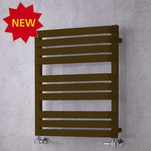 Colour Heated Towel Rail & Wall Brackets 785x500 (Nut Brown).