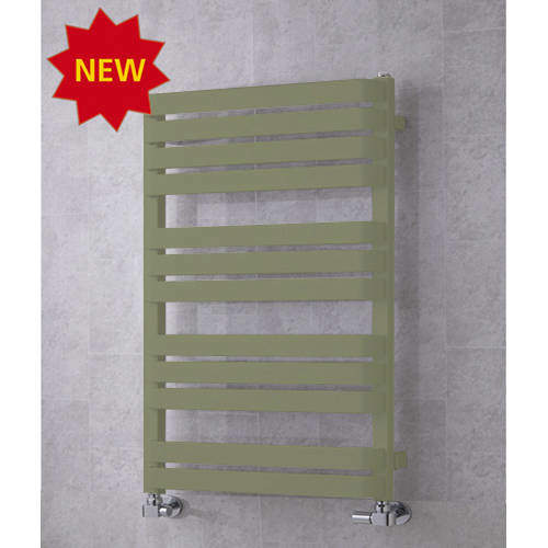 Colour Heated Towel Rail & Wall Brackets 915x500 (Reed Green).