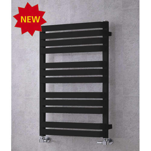 Colour Heated Towel Rail & Wall Brackets 915x500 (Jet Black).