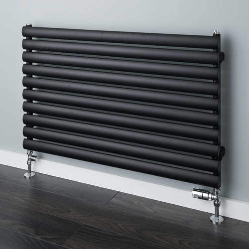 Colour Tallis Horizontal Radiator 420x1520mm (Jet Black, 2446 BTUs).