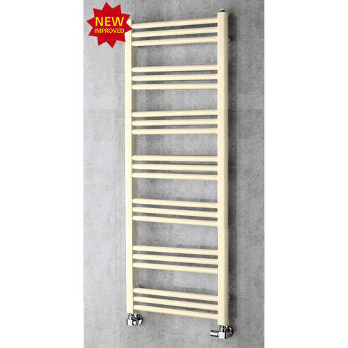 Colour Heated Ladder Rail & Wall Brackets 1374x500 (Oyster White).