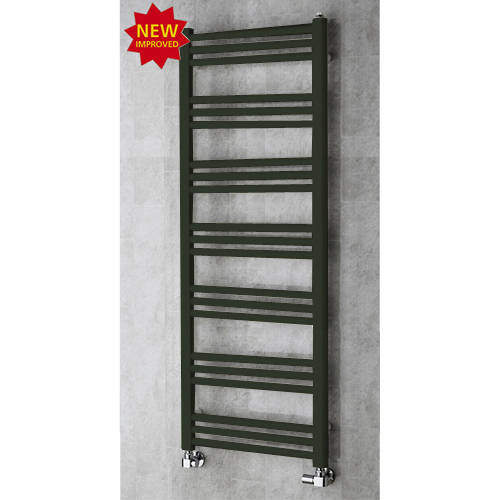 Colour Heated Ladder Rail & Wall Brackets 1374x500 (Signal Black).