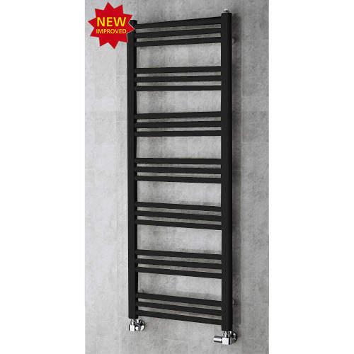 Colour Heated Ladder Rail & Wall Brackets 1374x500 (Jet Black).