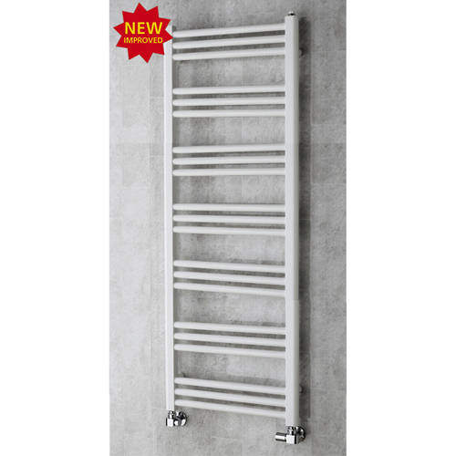 Colour Heated Ladder Rail & Wall Brackets 1374x500 (White).