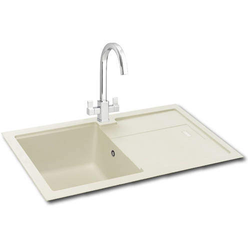 Carron Phoenix Bali 100 Single Bowl Granite Sink 780x500mm (Champagne).