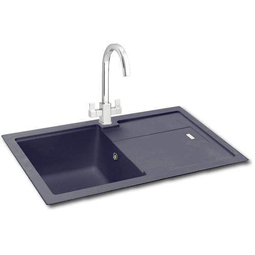 Carron Phoenix Bali 100 Single Bowl Granite Sink 780x500mm (Graphite).