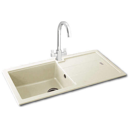 Carron Phoenix Bali 105 Single Bowl Granite Sink 970x500mm (Champagne).