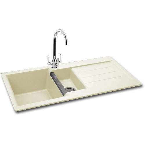 Carron Phoenix Java 150 Double Bowl Granite Sink 1000x510mm (Champagne).