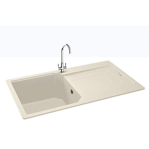 Carron Phoenix Aruba Single Bowl Granite Sink 860x500mm (Champagne).