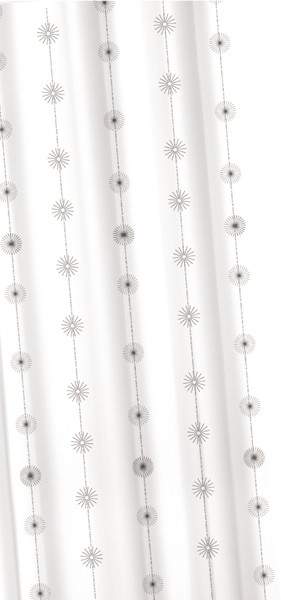 Croydex Textile Shower Curtain & Rings (Sparkle Silver, 1800mm).