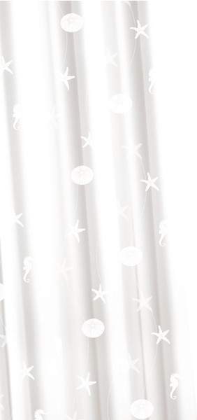 Croydex Textile Shower Curtain & Rings (Ocean White, 1800mm).