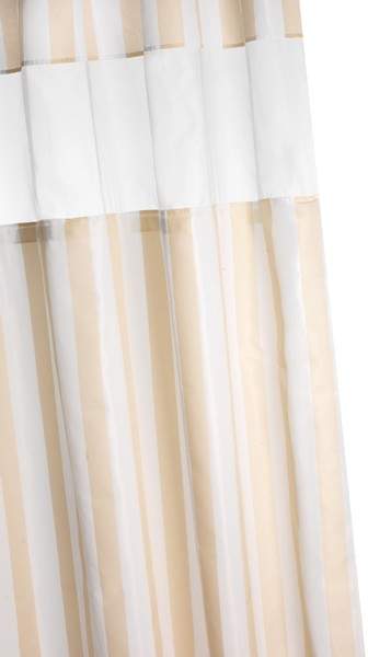 Croydex Textile Shower Curtain & Rings (Striped Modesty, 1800mm).