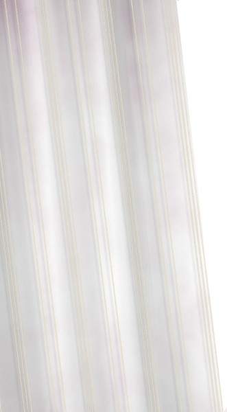 Croydex Textile Voile Shower Curtain & Rings (White Stripe, 1800mm).