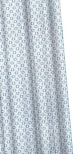 Croydex EVA Shower Curtain & Rings (Blue Smart Squares, 1800mm).