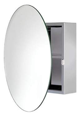 Croydex Cabinets Severn Circular Mirror Bathroom Cabinet. 500x500x110mm.