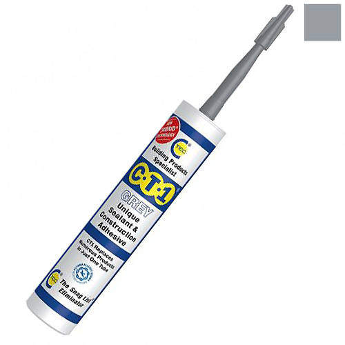 CT1 12 x Sealant & Construction Adhesive (12 Tubes, Grey Colour).