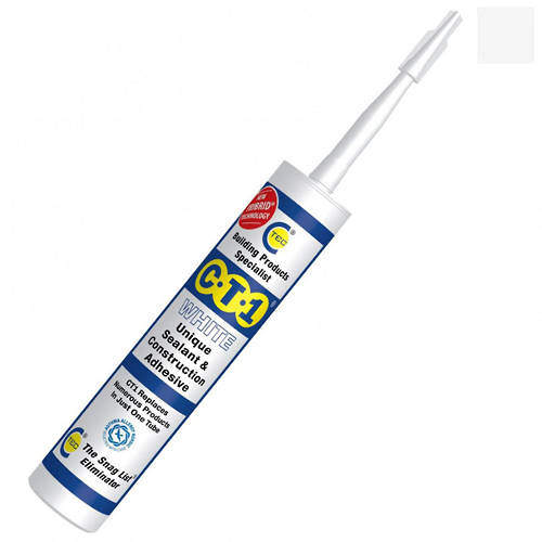 CT1 12 x Sealant & Construction Adhesive (12 Tubes, White Colour).