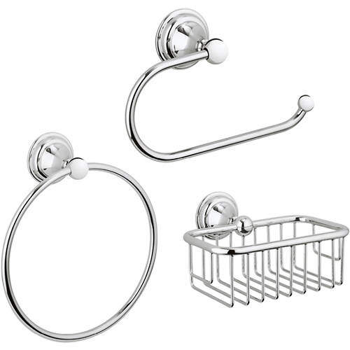 Crosswater Belgravia Bathroom Accessories Pack 2 (Chrome).