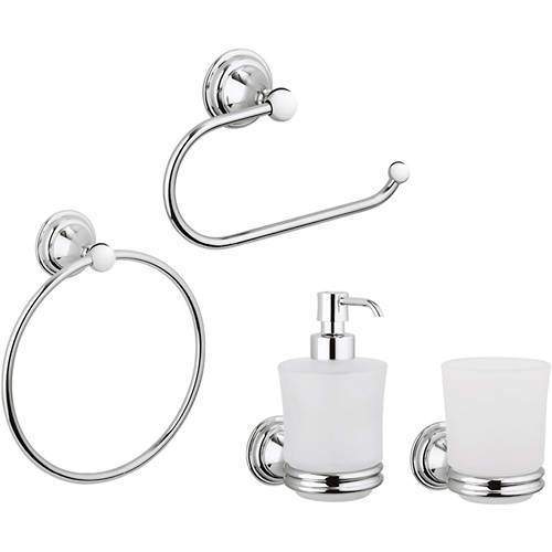 Crosswater Belgravia Bathroom Accessories Pack 4 (Chrome).