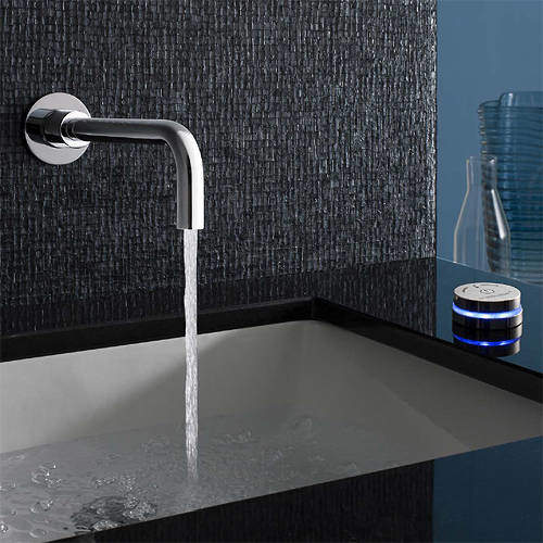 Crosswater Digital Basin Taps Digital Wall Mounted Basin Tap With Long Spout.