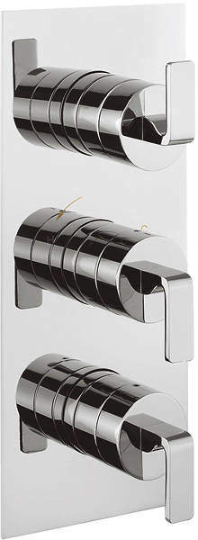 Crosswater KH Zero 1 Thermostatic Shower Valve With 2 Outlets (3 Handles).