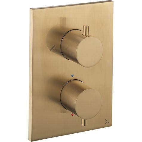 Crosswater MPRO Crossbox 2 Outlet Shower Valve (Brushed Brass).