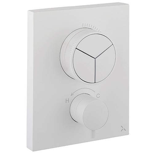 Crosswater MPRO Crossbox Push 3 Outlet Shower Valve (Matt White).