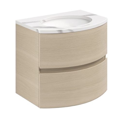 Crosswater Svelte Vanity Unit With Marble Basin (600mm, Castilla Oak).