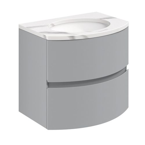 Crosswater Svelte Vanity Unit With Marble Basin (600mm, Storm Grey Matt).