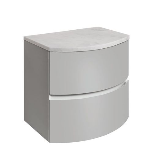 Crosswater Svelte Vanity Unit With Marble Worktop (600mm, Storm Grey Matt).
