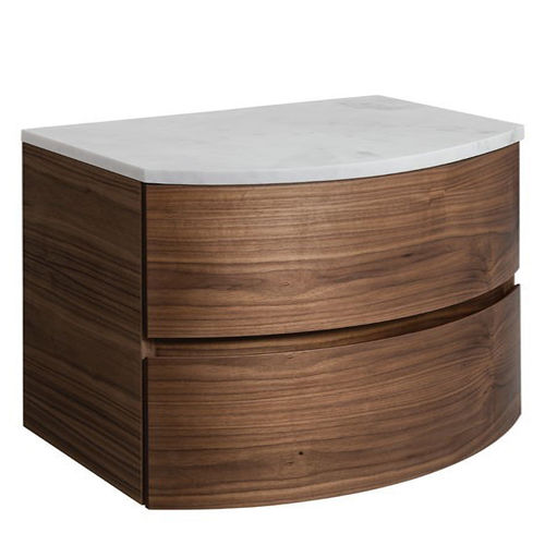 Crosswater Svelte Vanity Unit With Marble Worktop (800mm, American Walnut).
