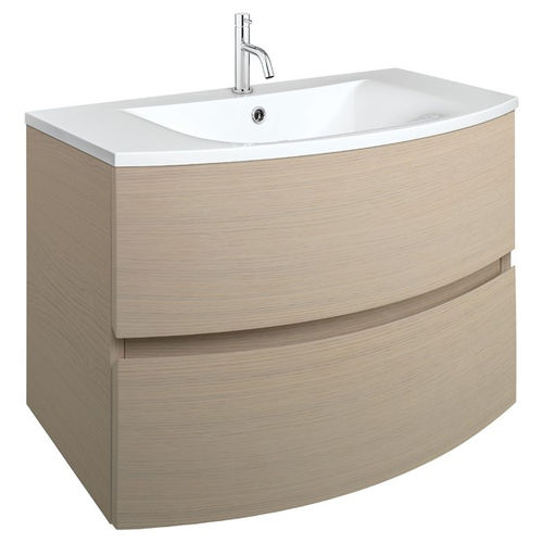 Crosswater Svelte Vanity Unit With White Cast Basin (800mm, Castilla Oak).