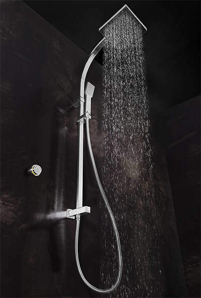 Crosswater Solo Digital Showers Digital Shower, Rigid Riser & Square Head.