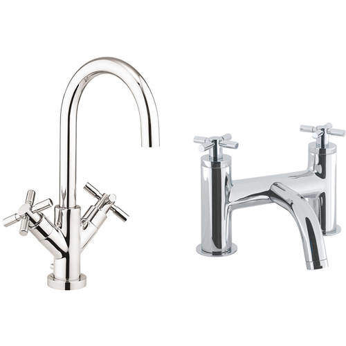 Croswater Totti II Basin & Bath Filler Tap Pack (Chrome).