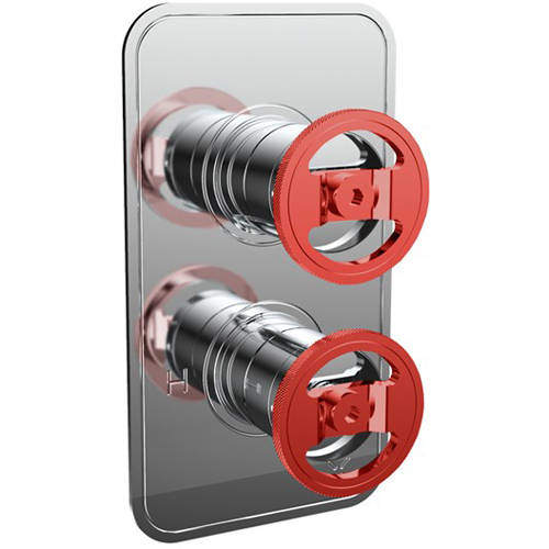 Crosswater UNION Thermostatic Shower Valve (1 Outlet, Chrome & Red).