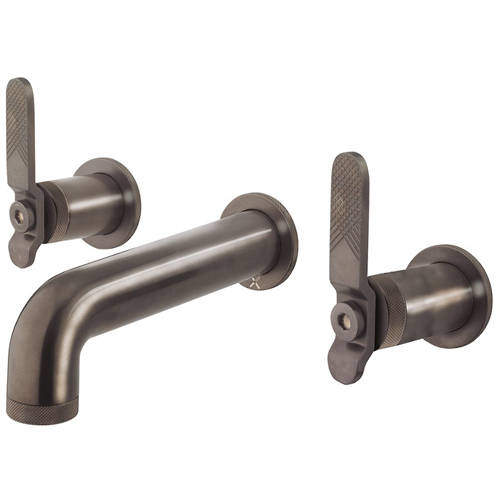 Crosswater UNION Three Hole Wall Mounted Basin Mixer Tap (Brushed Black).