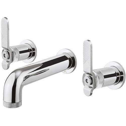 Crosswater UNION Three Hole Wall Mounted Basin Mixer Tap (Chrome).