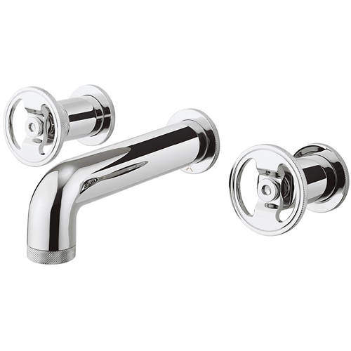 Crosswater UNION Three Hole Wall Mounted Basin Mixer Tap (Chrome).