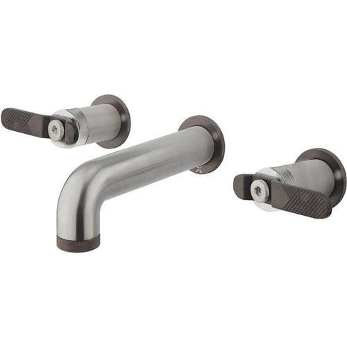 Crosswater UNION Wall Mounted Basin Tap (Brushed Nickel & Black).