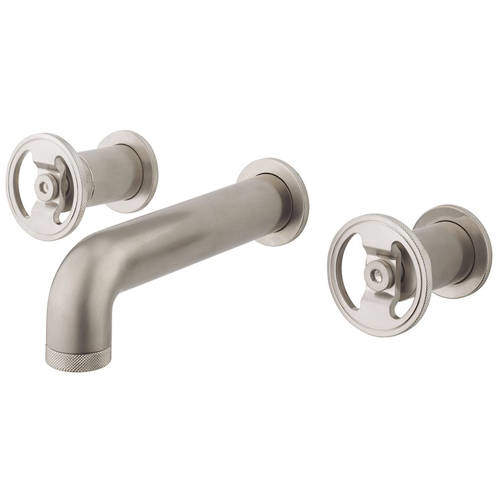 Crosswater UNION Three Hole Wall Mounted Basin Mixer Tap (Brushed Nickel).