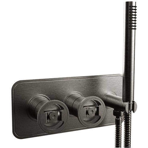 Crosswater UNION Shower Valve With Handset (2-Way, Brushed Black).